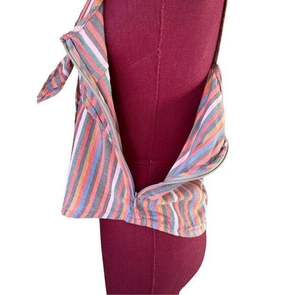 Madewell Tie-Front Cami Top Rainbow Stripe size 6 - Picture 9 of 10